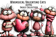 Whimsical Valentine Cats Clipart, an Illustration by Dream Creation (Thumbnail 1 of 8)