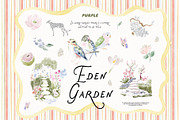 Eden Garden: Watercolor Clipart, an Object Graphic by Purple (Thumbnail 1 of 11)