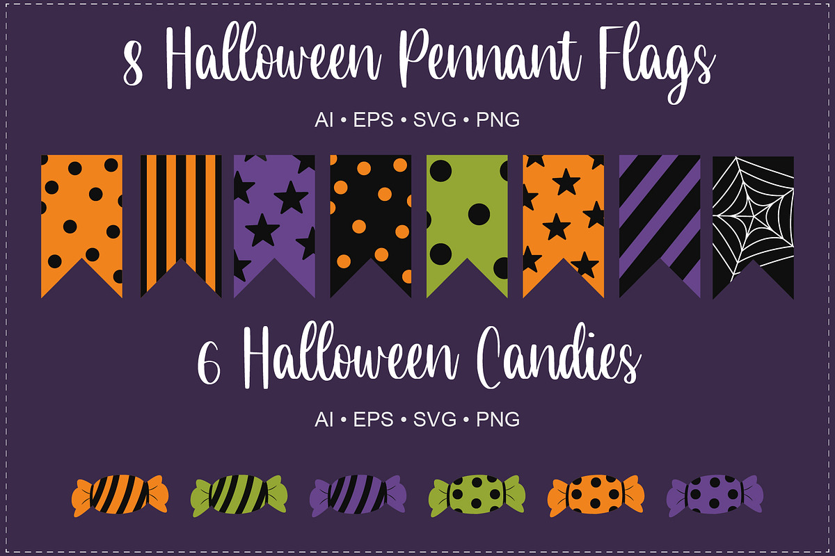 Halloween Party Garlands & Clipart, an Object Graphic by OREHOVKA (Photo 3 of 4)