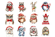 Grumpy Christmas Animals, an Illustration by Design Market (Thumbnail 2 of 3)