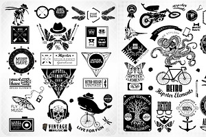 Hipster Label, Icon, Elements Set 2