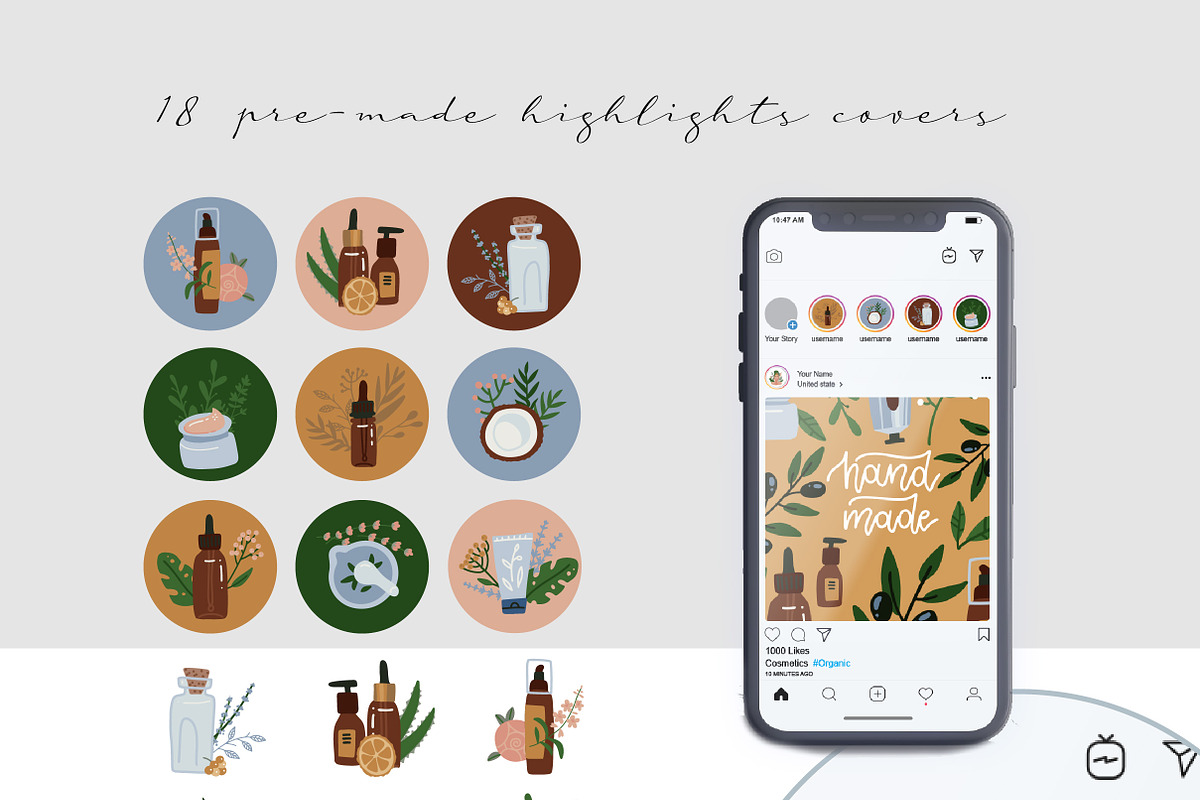 Organic cosmetics - big collection, an Illustration by Lana Sham (Photo 6 of 15)