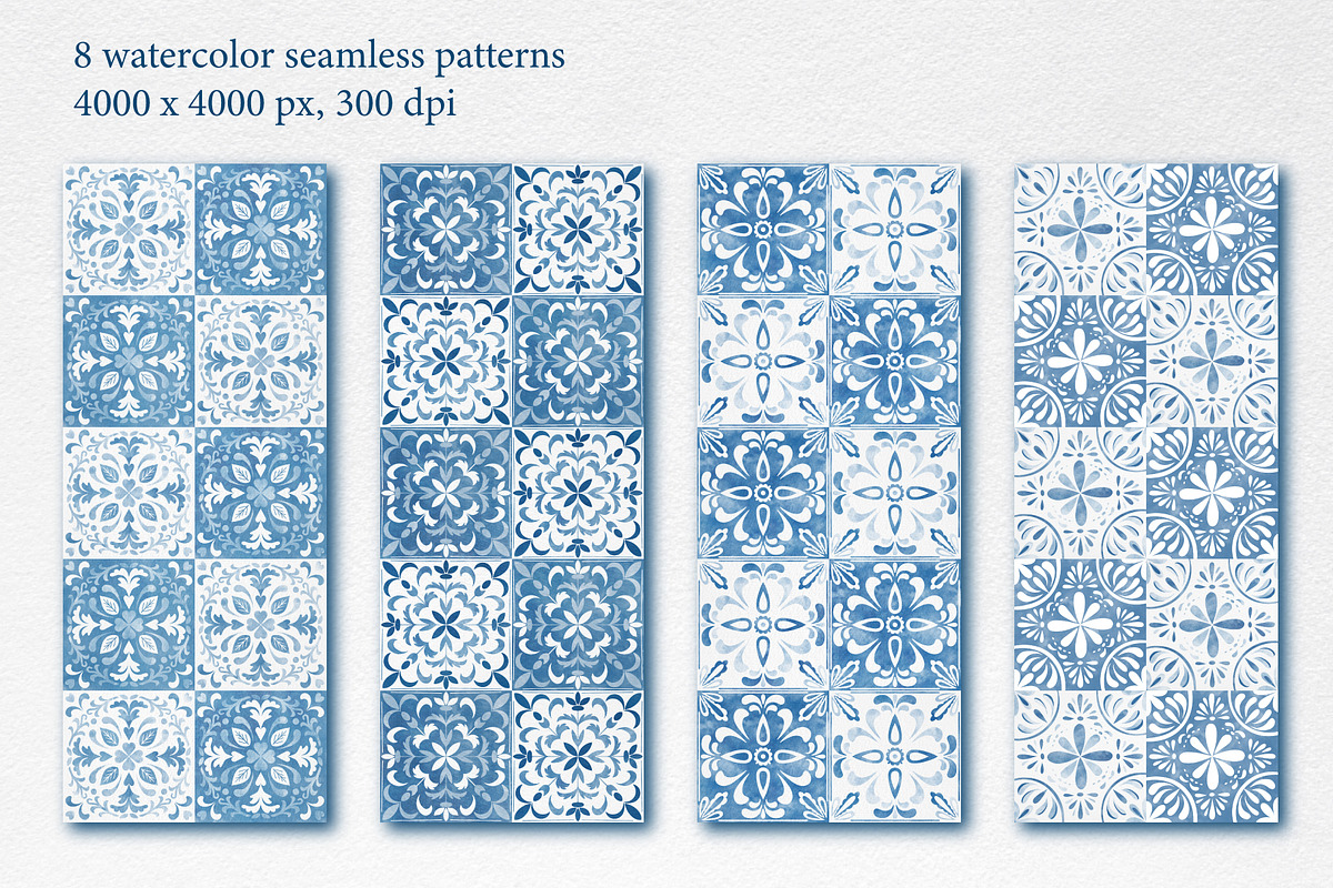 Watercolor Azulejos Collection, a Decorative Illustration by Decor Lines (Photo 8 of 13)
