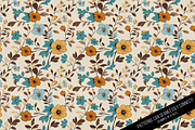 Seamless Retro Flowered Wallpaper, a Pattern Graphic by Chromolume Studio (Thumbnail 8 of 15)