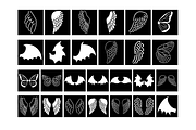 Angel Wings Stencil, Butterfly Wings, an Object Graphic by Doodle Cloud Studio (Thumbnail 1 of 2)