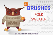 Folk Sweater Brushes for Illustrator, a Brush Add-On by SHMEL_Studio (Thumbnail 1 of 5)
