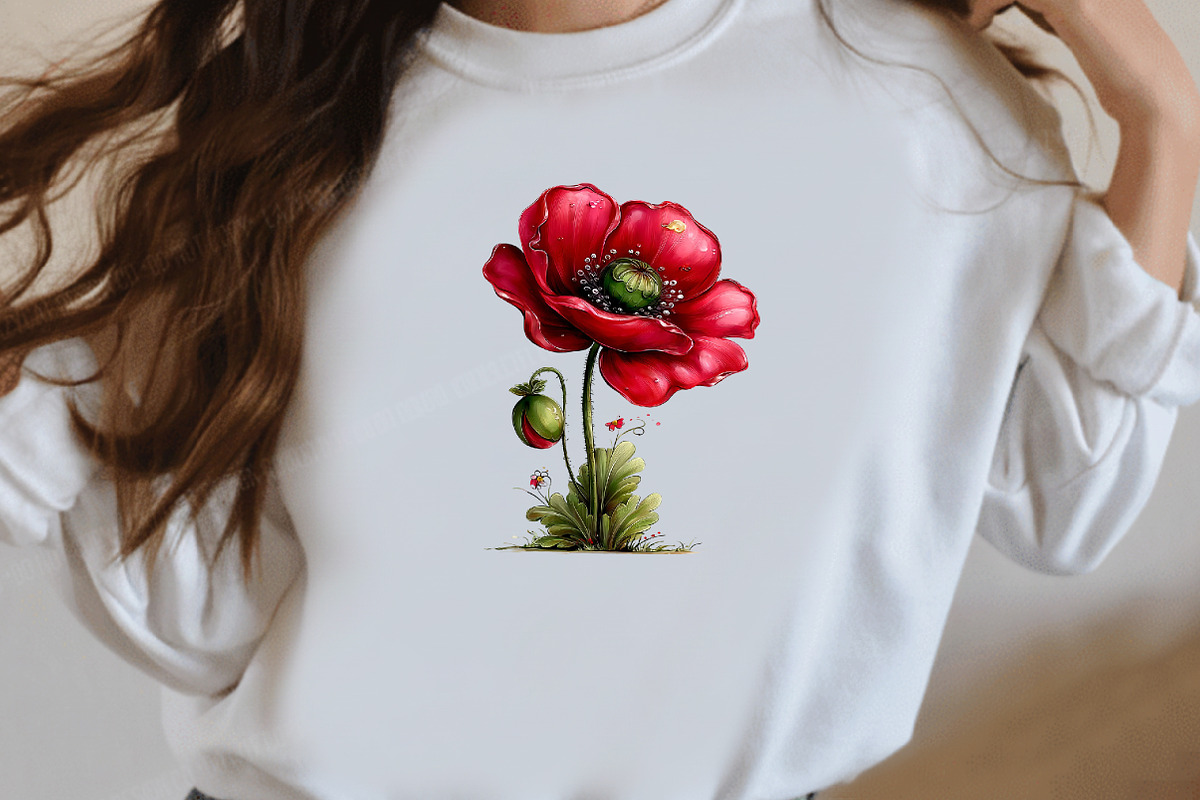 Whimsical spring poppy flower Clipar, an Illustration by Designworld (Photo 6 of 8)