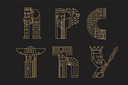 Rulers cyrillic letters + numbers, a Symbol Font by Ognjen Pajic (Thumbnail 7 of 8)