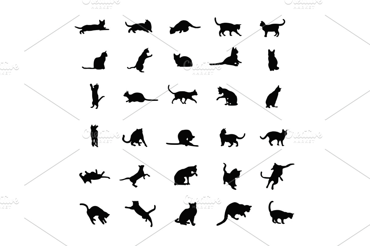 30 Cat's style vectors preview 2
