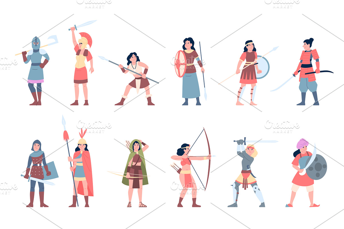 Female warriors. Girl warrior in, a Person Illustration by LadadikArt