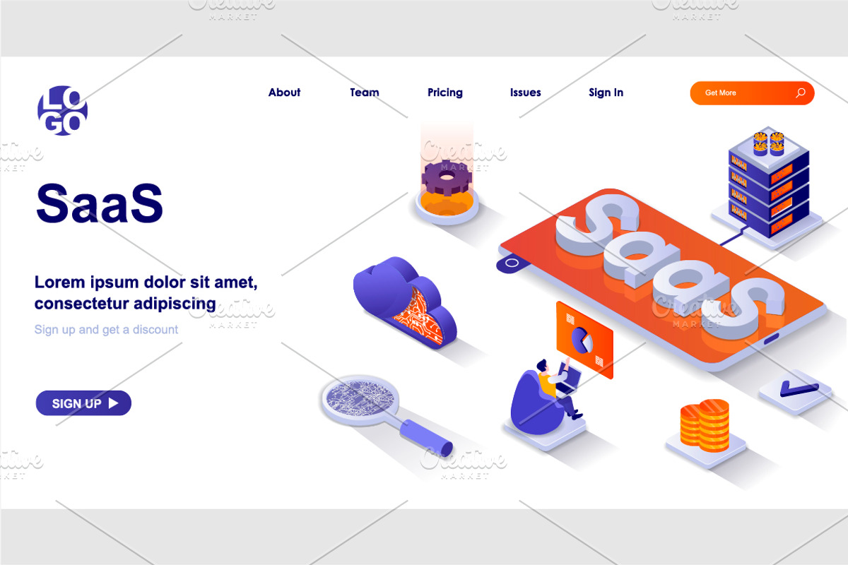 Isometric Landing Page Template, a Templates & Theme by alexdndz (Photo 22 of 31)