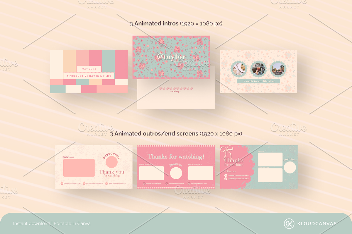 YouTube Branding Kit - Pink Coquette, a Social Media Template by KloudCanvas (Photo 4 of 8)