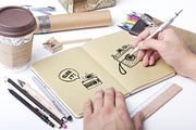 Retro photo doodles set + pattern, an Illustration by Hala (Thumbnail 2 of 4)