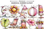 Whimsical Summer Clipart, an Illustration by designcity5 (Thumbnail 1 of 5)