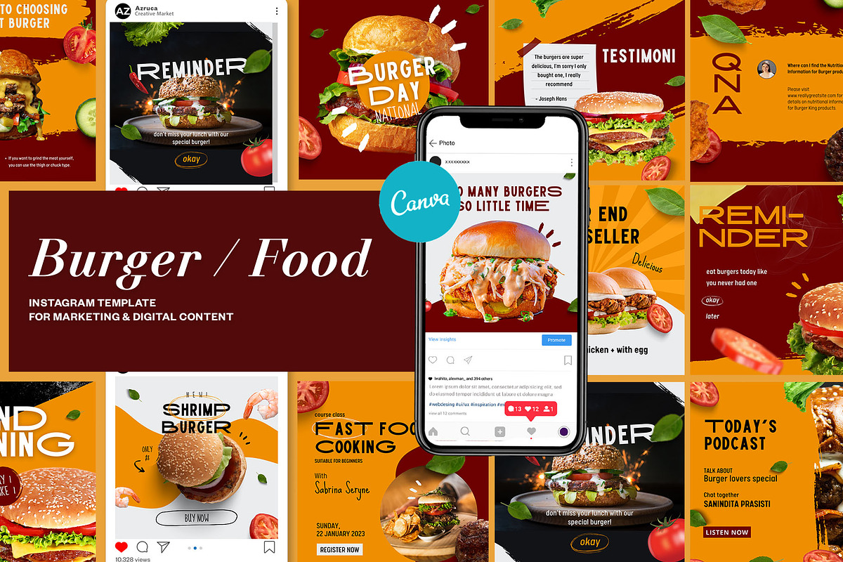 Burger / Food Instagram | CANVA, a Social Media Template by Azruca (Photo 1 of 17)