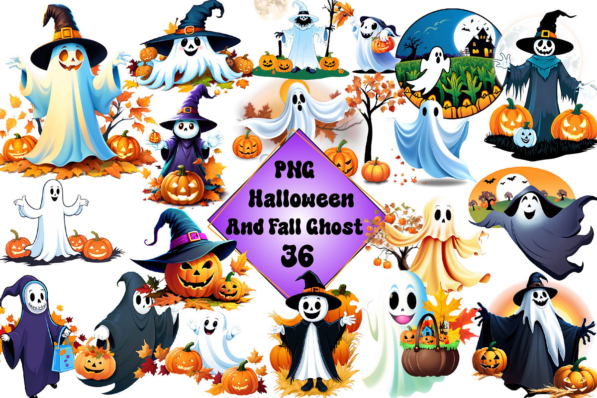 Halloween & Fall Ghost Clipart-2, an Illustration by Wow Magic (Photo 5 of 5)
