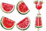 Watercolor Watermelon Clipart, an Illustration by Libby Wishes (Thumbnail 2 of 7)