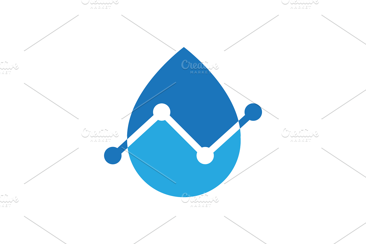 water lab droplets logo design, a Branding & Logo Template by devastd