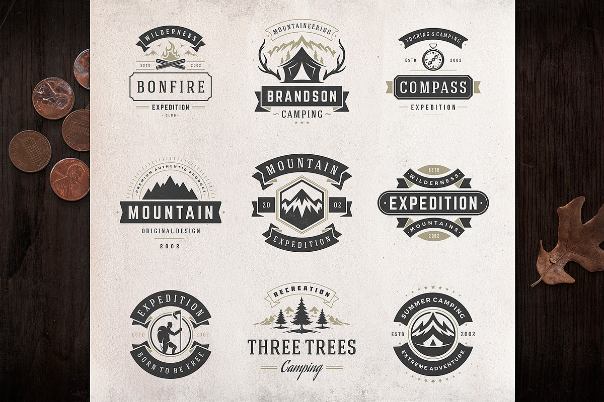 280 Outdoor logos and badges, a Branding & Logo Template by Vasya Kobelev (Photo 60 of 83)