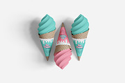 Ice Cream Cone Mockup PSD Branding, an Advertising Mockup by Indah (Thumbnail 2 of 6)