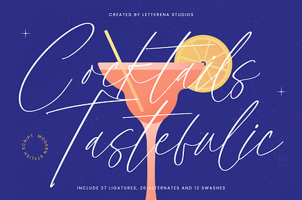 Cocktails Tastefulic Modern Stylish, a Script Font by Letterena Studios Script
