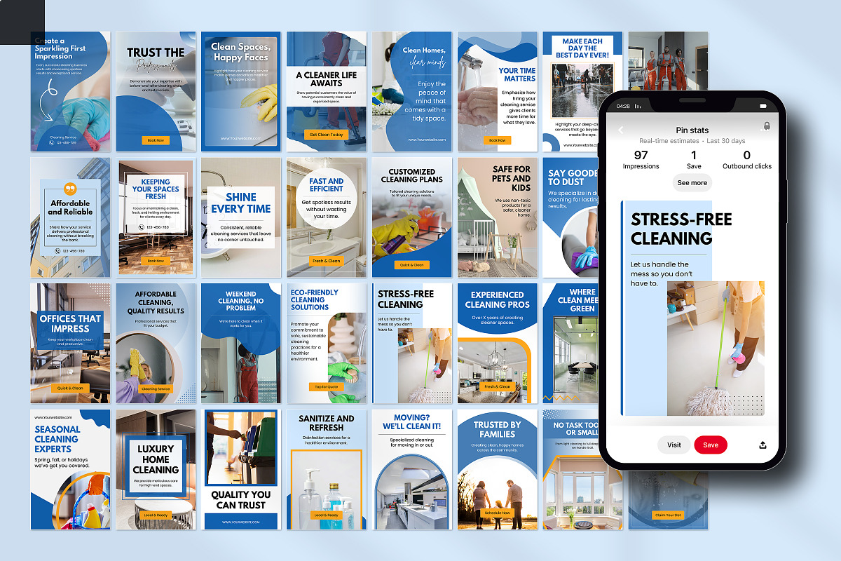 Cleaning Business Pinterest Design, a Social Media Template by Snapybiz (Photo 10 of 10)