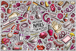 Nail Studio Cartoon Objects Set, a Decorative Illustration by BALABOLKA