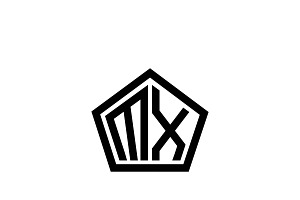 MX Logo Design Vector Template