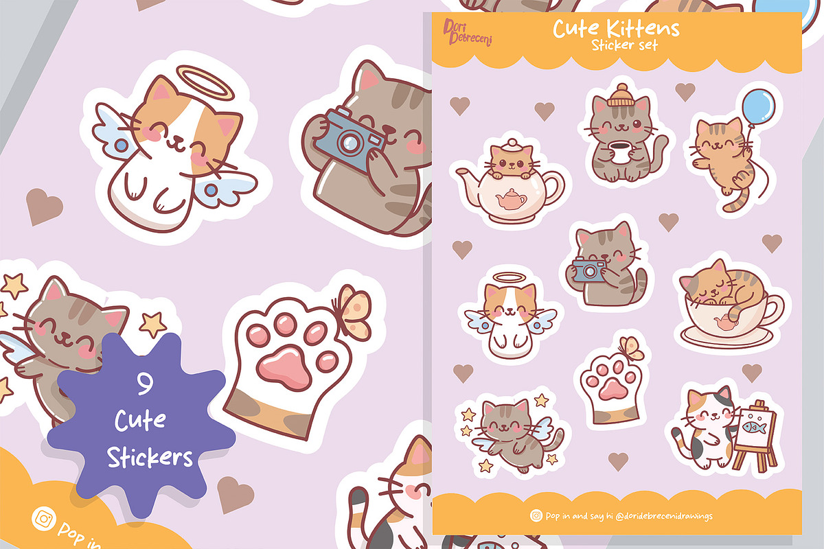 Sweet and playful kawaii kitty crew, an Animal Illustration by Dori Debreceni draws (Photo 4 of 7)