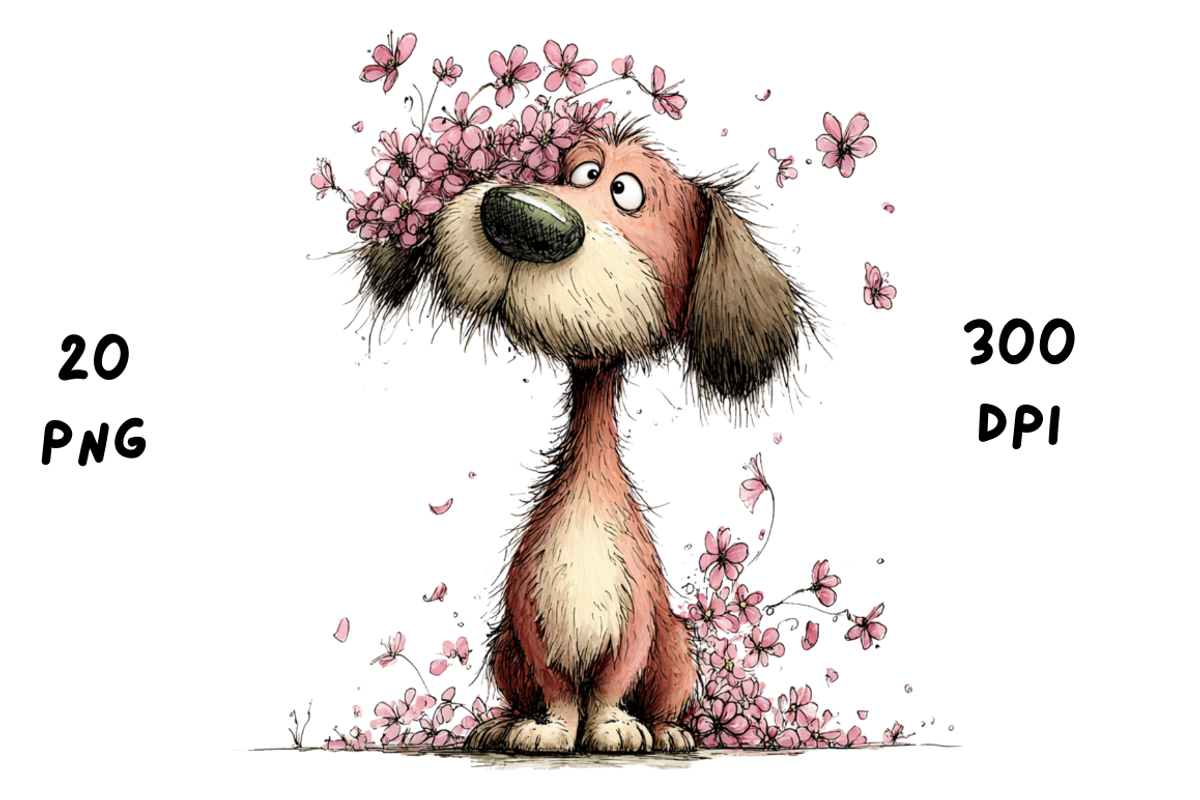 Whimsical Floral Dachshund, Cute Dog, an Animal Illustration by GiraffeCreative (Photo 7 of 20)