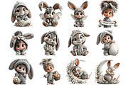 Whimsical Easter Baby in Bunny, an Illustration by DreamArtGraphic (Thumbnail 3 of 5)