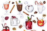 Winter hot drinks watercolor set, a Food Illustration by Watercolor & sketches (Thumbnail 2 of 4)