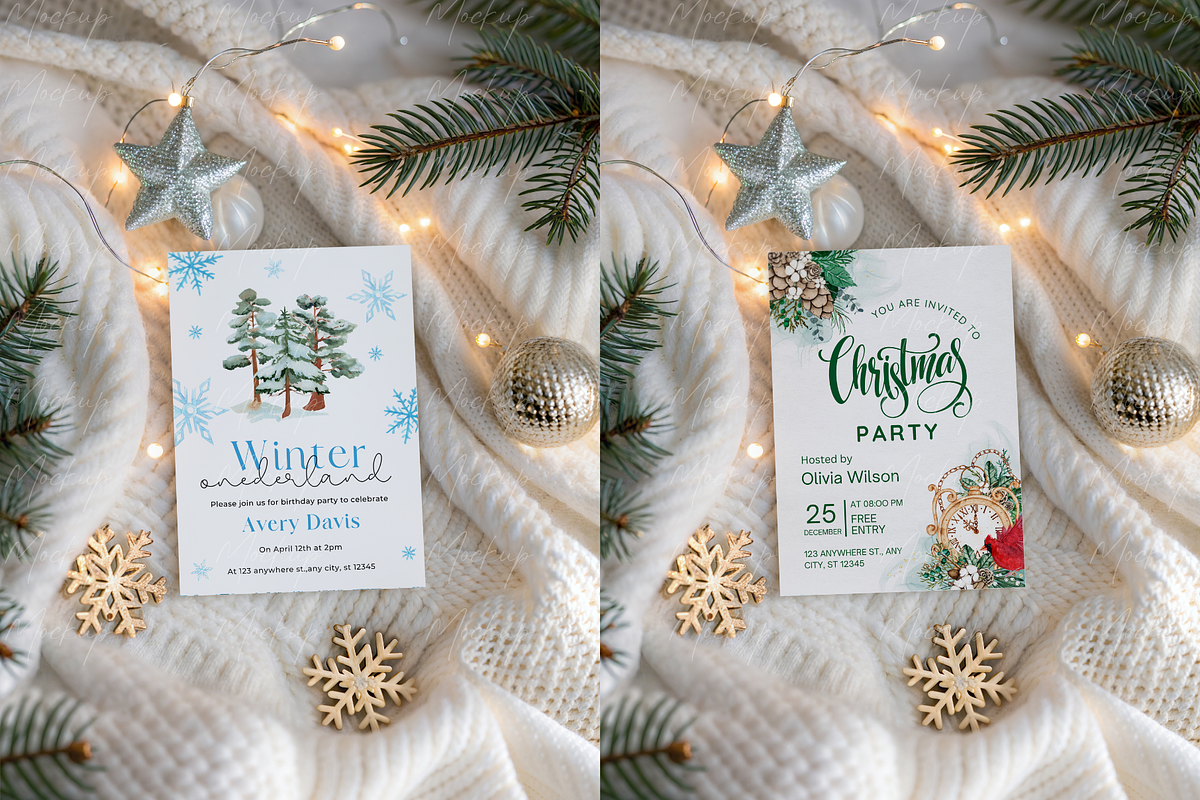 Winter Vertical Card Mockup Star, a Product Mockup by TatiMockup (Photo 3 of 3)