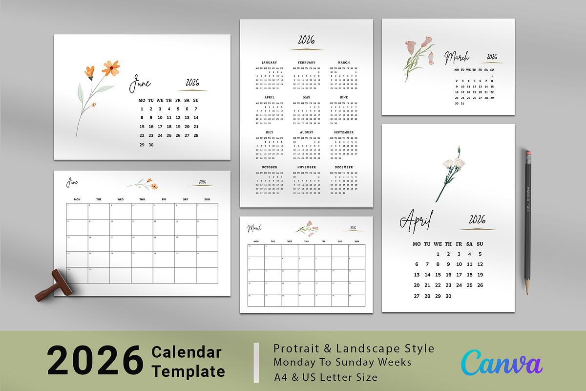 Calendar Template/Calendar 2026, a Stationery Template by Design Zone (Photo 1 of 8)