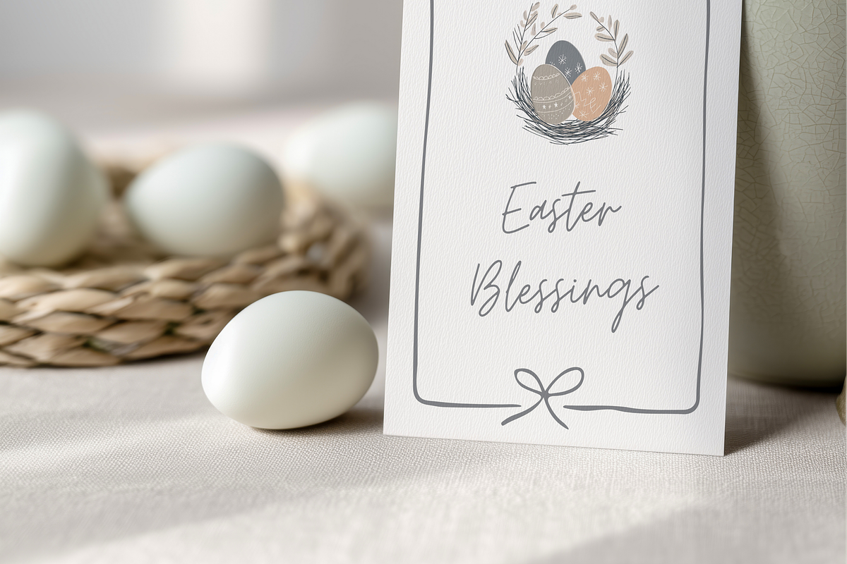 Neutral Easter 5x7 Card Mockup, a Product Mockup by Serenefeeling (Photo 4 of 6)