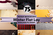 75 Winter Flat Lay Background, a Merchandise Mockup by LA Design (Thumbnail 1 of 10)