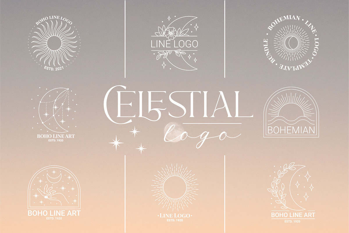 Bohemian Line Art Logos, an Illustration by AnnArt (Photo 2 of 8)