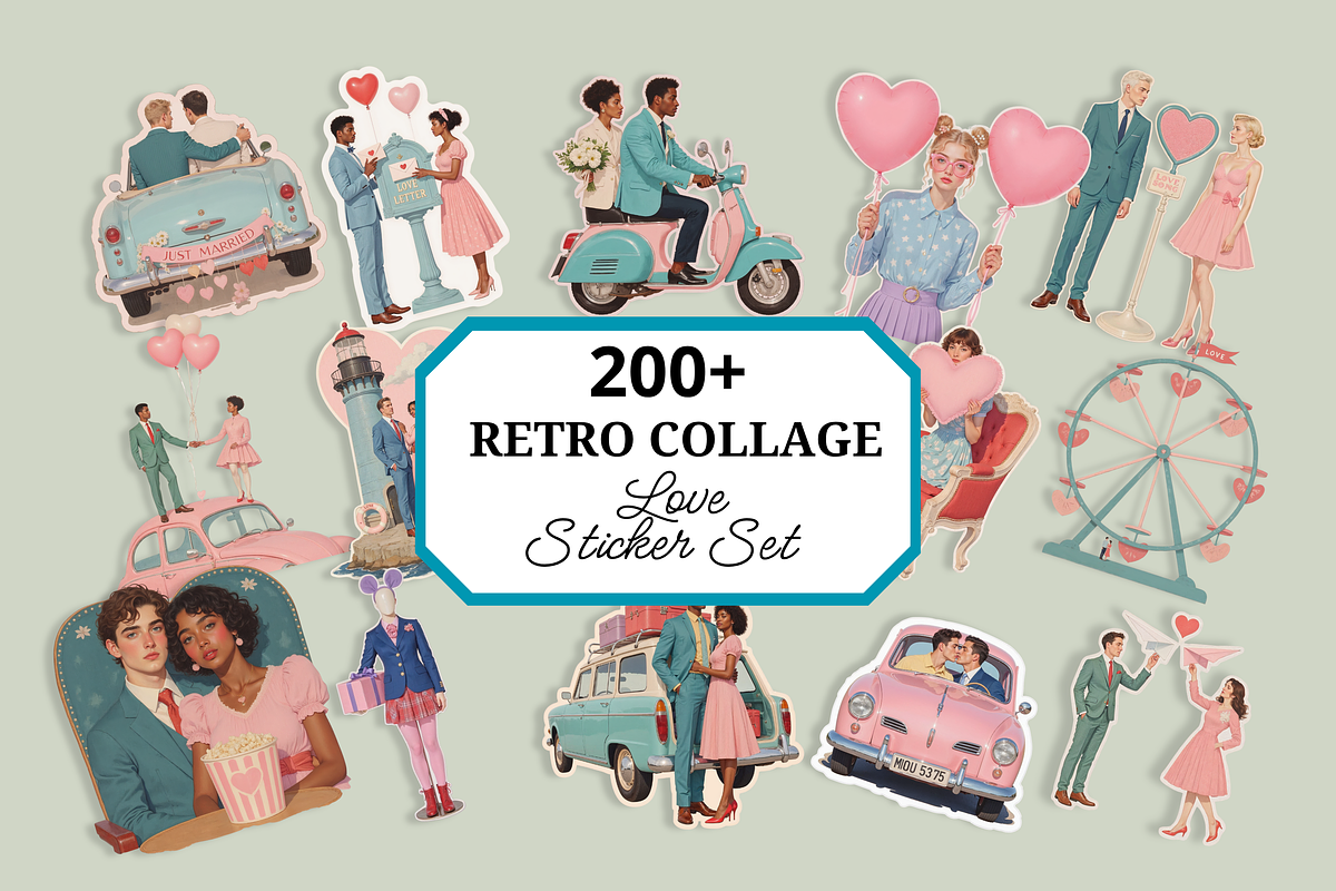 Vintage Pastel Couples Collage, an Object Graphic by Jakayla Digital Co (Photo 8 of 13)