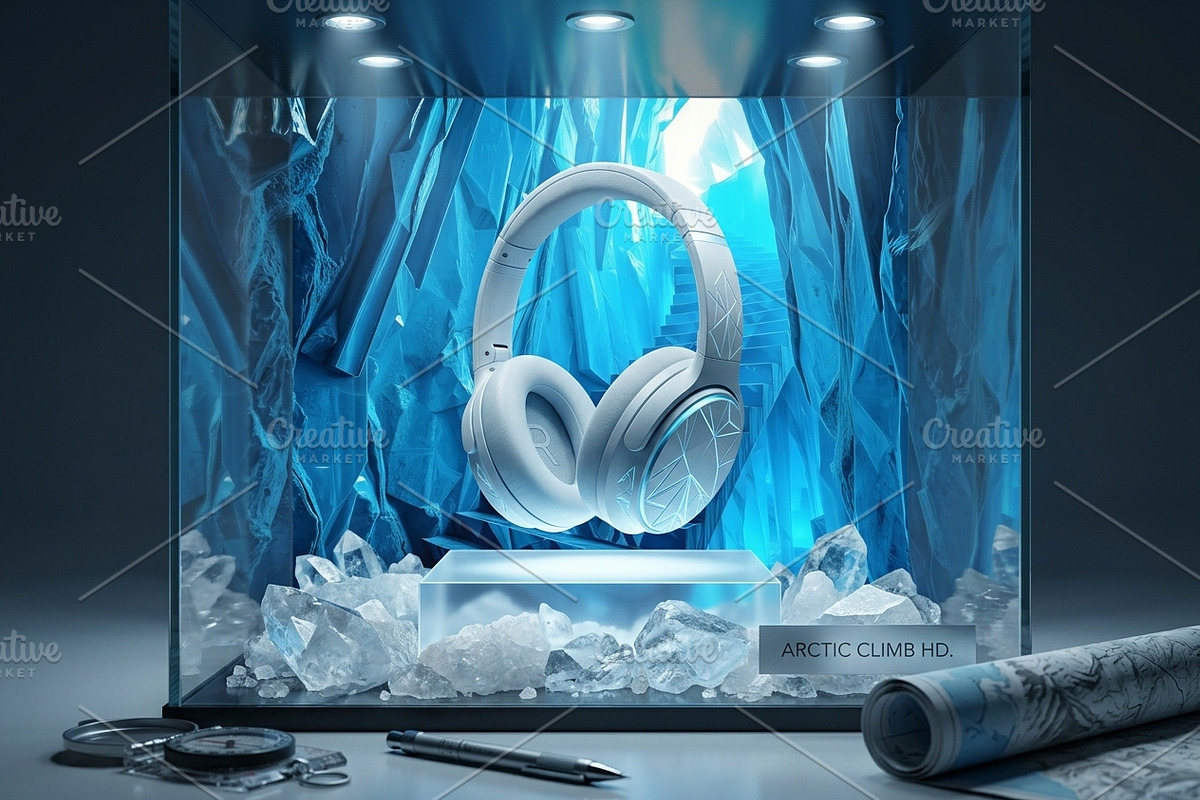 Ice Cave Stairs Blue Crystal Photo, a Background Graphic by Aura Canyon HQ (Photo 6 of 8)