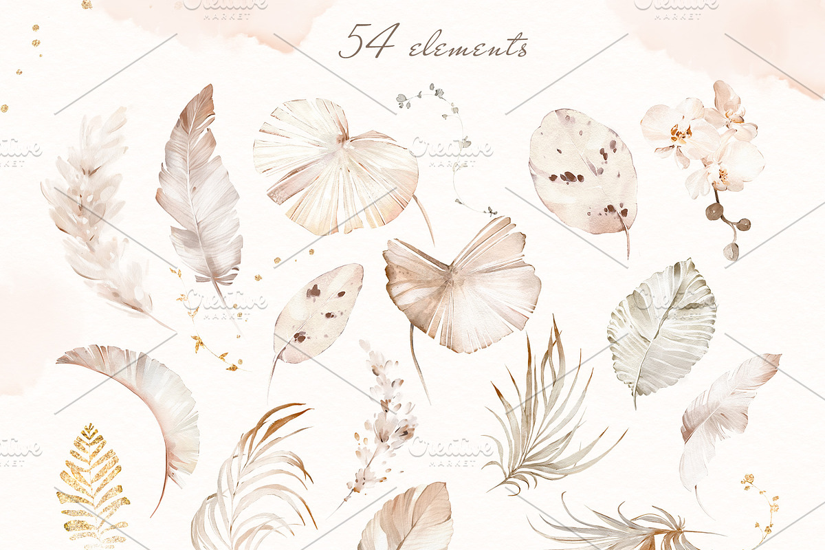 Tropical Watercolor Creamy Set, an Illustration by Lisima (Photo 4 of 11)