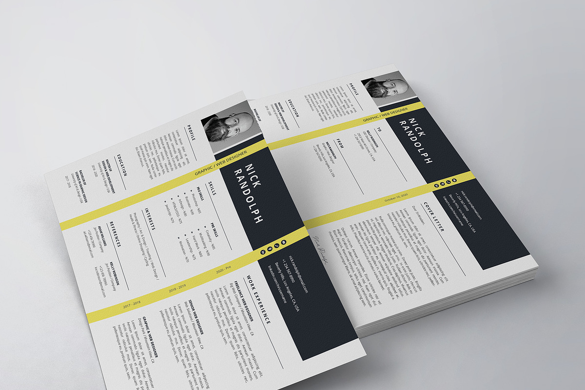 Landscape Resume/CV Template, a Resume Template by HueNestify