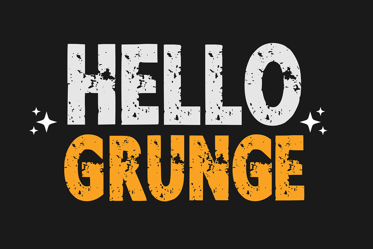 Hello Grunge - Grunge Font Types, a Font by KiddoGlyphs Studio (Photo 1 of 3)