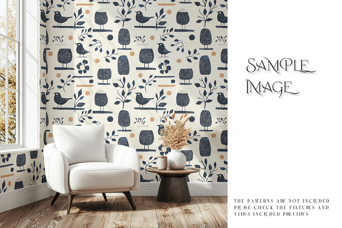 Living Room Wallpaper Mockups, a Product Mockup by mock-ups (Photo 8 of 16)