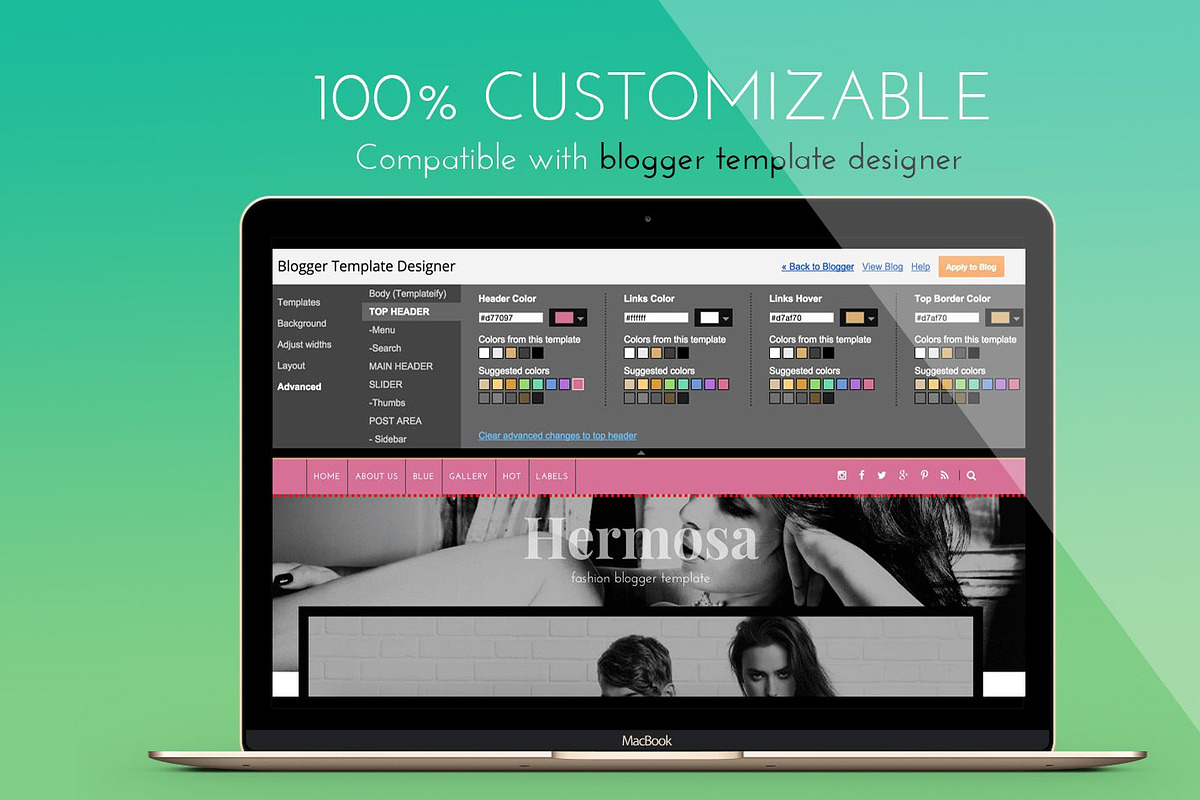 Hermosa Fashion Blogger Template, a Websites & App Template by Oleg Ribar (Photo 3 of 8)