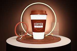 Coffee Cup Neon Mockup