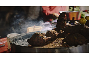 Roasted batat with ash and charcoal, a Food & Drink Photo by Our Amazing World