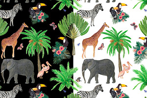 Safari Park - Watercolor Patterns