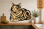 Realistic Cat SVG Laser Cut File, an Object Graphic by DreamCafeArt (Thumbnail 3 of 4)