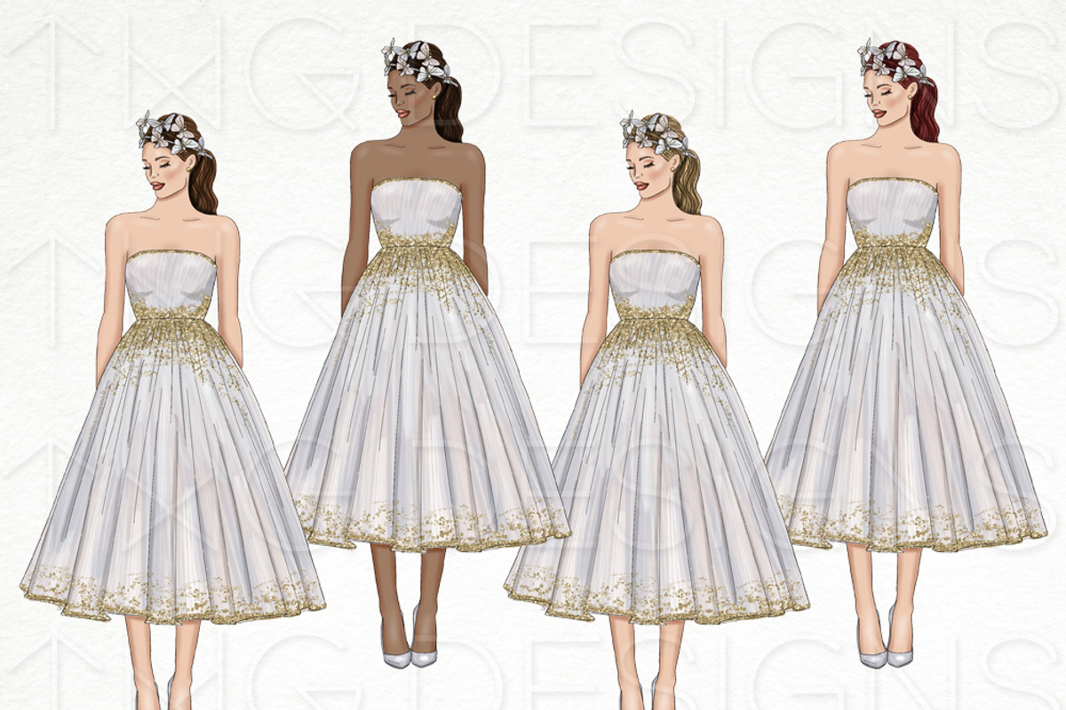 Butterfly Fashion Girl Clip Art, an Illustration by TWG Designs (Photo 3 of 4)