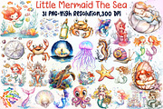 Little Mermaid Under the Sea Clipart, an Illustration by Sublimation Artist (Thumbnail 1 of 6)
